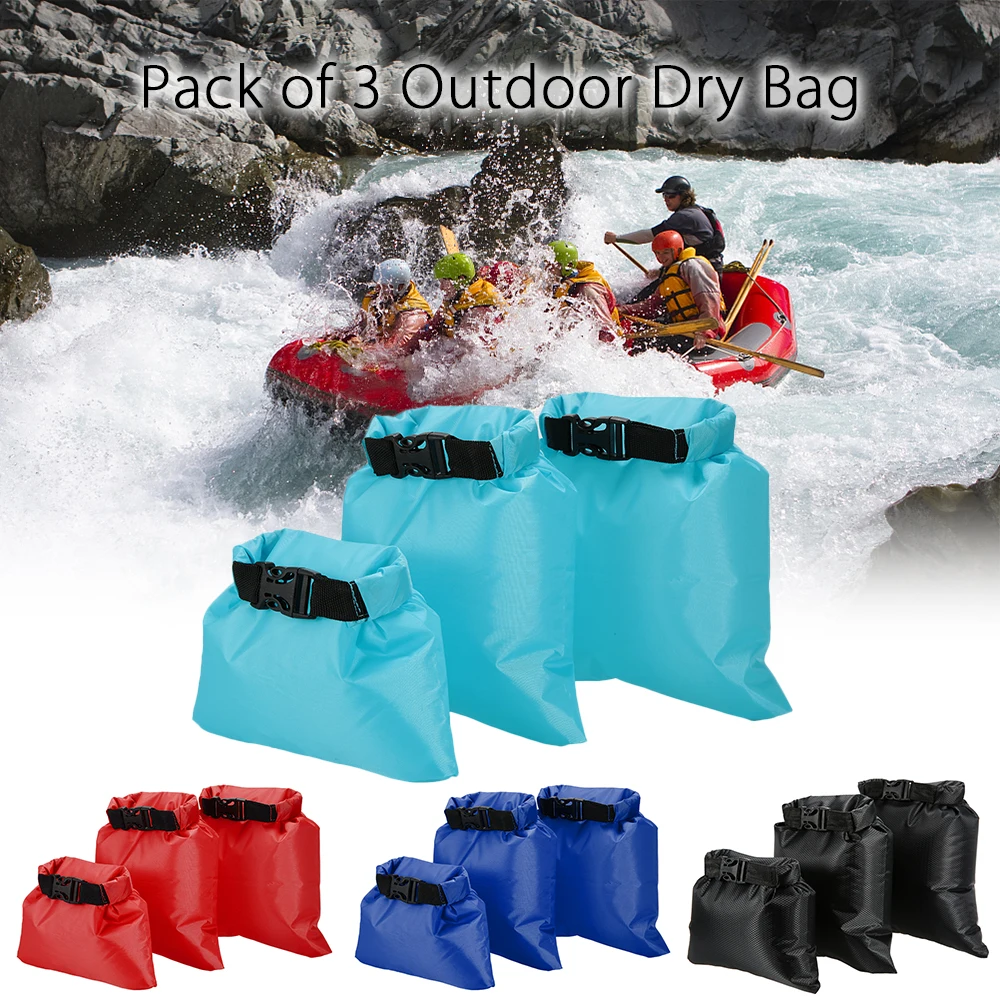 

Lixada 3 pcs 1L+2L+3L Waterproof Dry Bags Outdoor Portable Ultralight Dry Sacks Camping Backpacking Kayaking Dry Bags