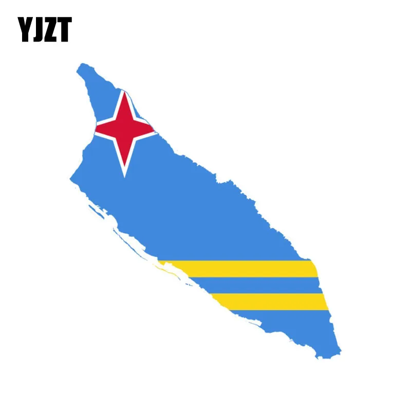 YJZT 17 см * 5 1 креативный флаг карты Aruba Светоотражающая забавная наклейка для