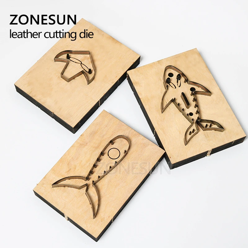 ZONESUN высечка из кожи акулы Сделай Сам брелок для ключей вырезанный деревянный