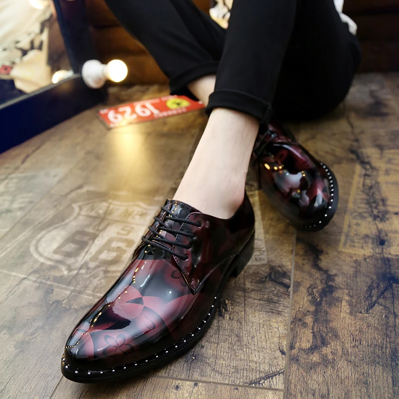 

2019 New Genuine Leather Shoes Men Spring Breathable Casual Leather Shoes for Men Fashion Glossy Sneakers Men Business Shoes