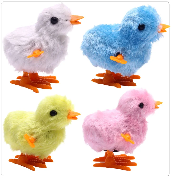 2PCS/lot New Plush Wind up Chicken Walking Toys Lovely Wind Up Toys
