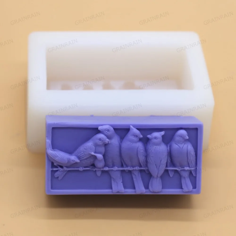 Формы для мыла Grainrain Birds силиконовые формы изготовления прессформа воска|mould