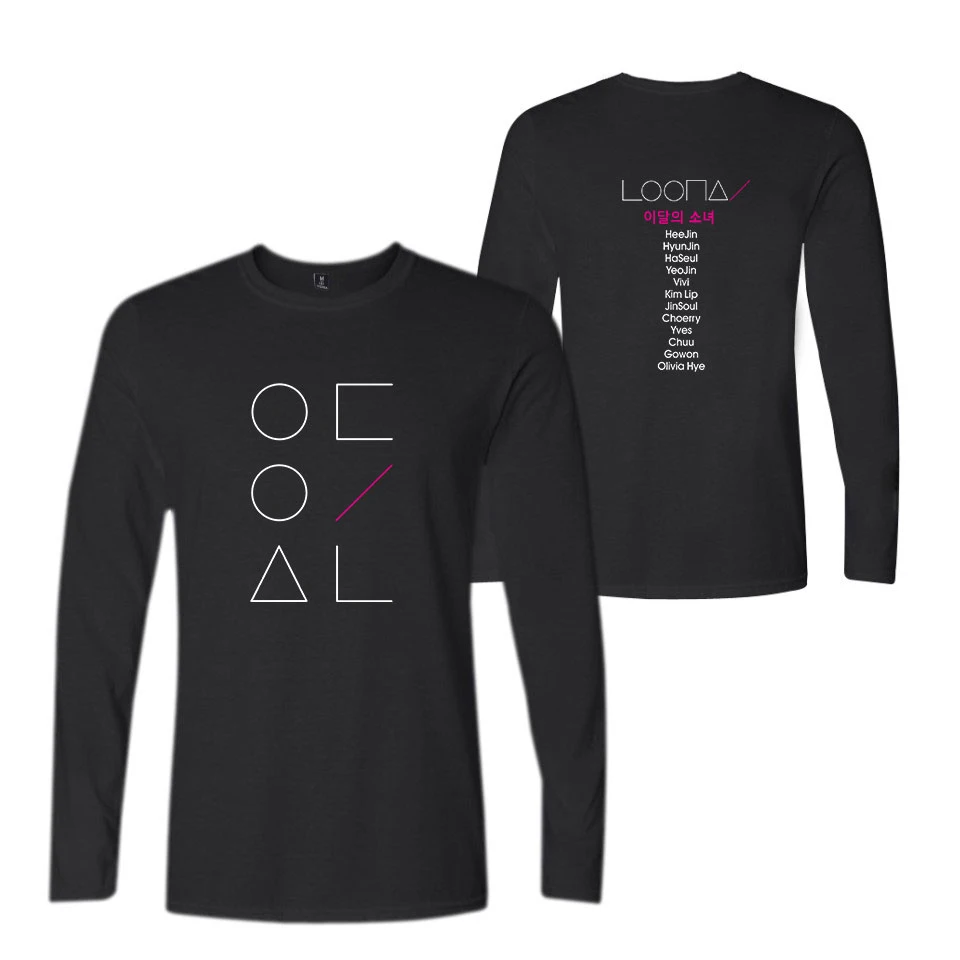 

LOONA The Same Style spring tshirt t-shirt women men cotton long sleeve t shirt plus size crewneck Tops t shirts kpop clothes