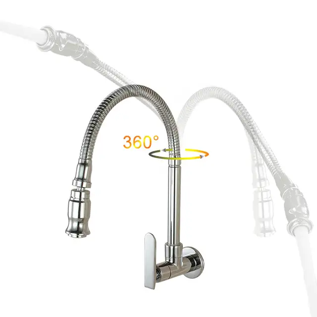 Online Ulgksd Chrome Solid Br 360 Degree Flexsible Hose Ulgksd Chrome Solid Br 360 Degree Flexsible Hose Spray Kitchen Faucet Wall Mounted Single