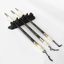 3 шт. отличное качество Китайская каллиграфия кисти ручка камень барсук волосы обычный скрипт кисть для китайской живописи набор