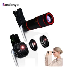 

Bostionye 14x telephoto Zoom Phone Lens Fisheye wide angle Macro Camera Lens Kit For iPhone Samsung Android phones 98%of models