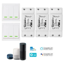 3 PCS SONOFF RFWireless 433 MHz RF Wi-fi Interruptor Inteligente Para Alexa/Google Casa com Função de Temporização para Android /IOS APP
