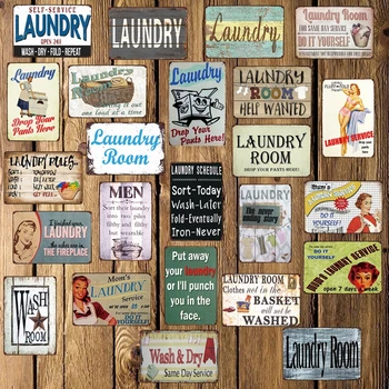[ Mike86 ] Laundry Room Drop Your Pants Here Funny Metal Sign Home Bar Hotel Wall Painting Plaque Poster Party Bar Decor FG-242