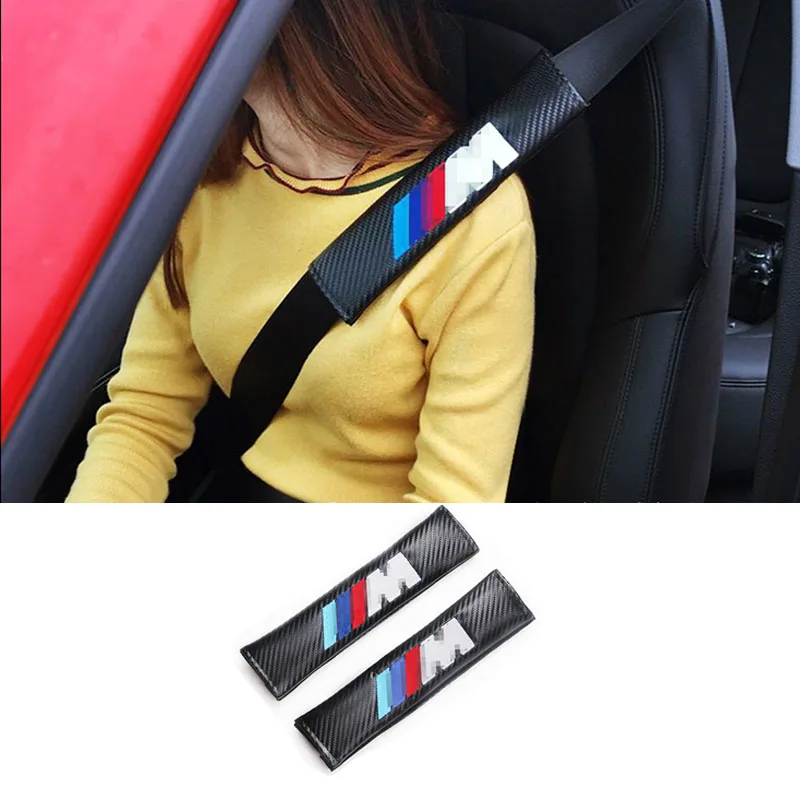 

2P Carbon Fiber Seat Belt Cover Shoulder Pad fit For BMW E60 M5 E90 F30 F10 X5 X3 X6 X1 GT E85 E70 E71 E81 E82 E91 E92 F15 F16