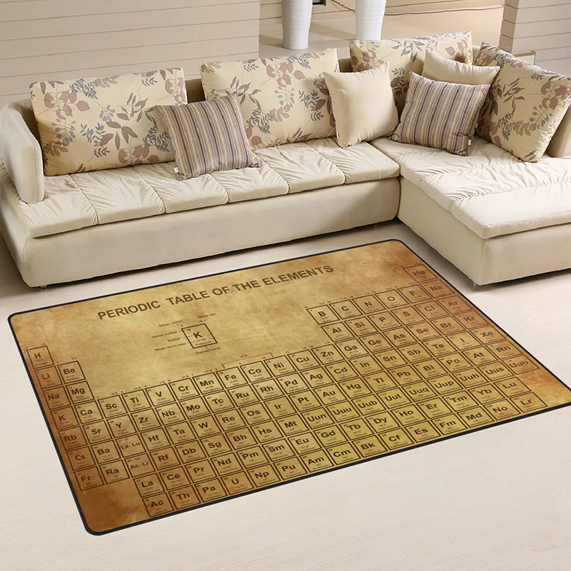 

Periodic Table of Elements Pattern Area Rugs Living Room Floor Mat for Children Play Solid Home Decorator Floor Rug and Carpet