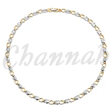 2016 de Las Mujeres Del Corazón 4en1 Acero Inoxidable 2-Tone 18 K Oro Plata Collar Joyería de Las Señoras Regalo Imanes Envío Libre de Hong Kong Post