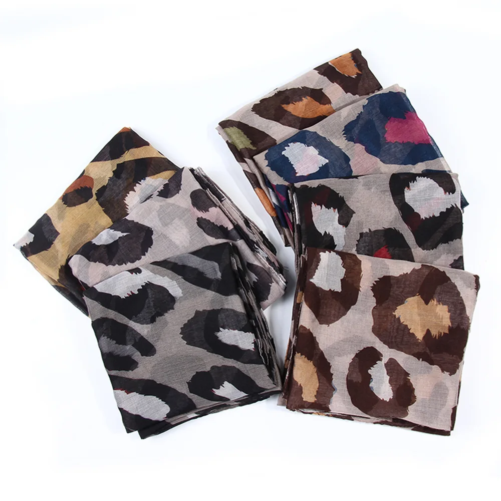 2019 новые модные большие шарфы с леопардовым узором шаль женский леопардовый пляжный хиджаб обертывание 7 цветов оптовая продажа 10