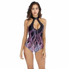 Sexy Fashion Bikini Swimwear Women One Piece Swimsuit Brazilian Bikini Octopus Printed Halter Top Beachwear Bathing Suits S-XL Sexy Fashion Bikini Swimwear Women One Piece Swimsuit Brazilian Bikini Octopus Printed Halter Top Beachwear Bathing Suits S-XL