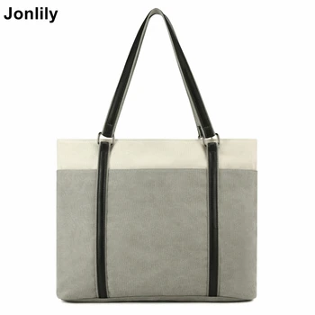 

Jonlily women Canvas Bag Fashion Color Stripes Handbags Large Shoulder Totes Casual Shopping Bags for Ladies and Girls -KG018