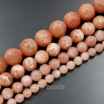 

3Strands/Lot Faceted Natural Sunstone Gems Stones Round Spacer Loose Beads 15.5" Diy 4mm 6mm 8mm 10mm