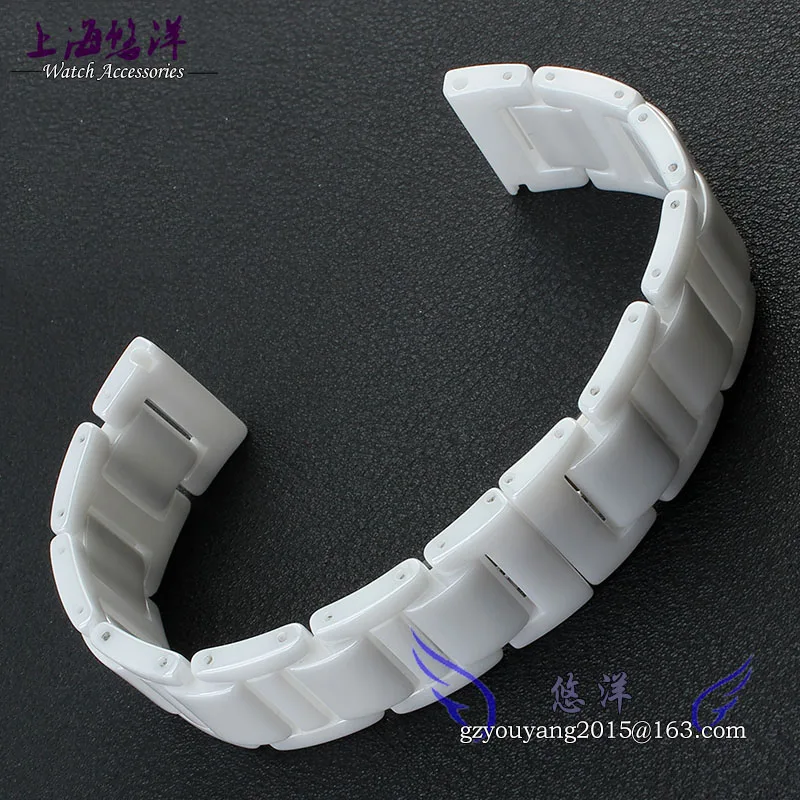 youyang High grade ceramic watchband stainless steel Pull open buckle fashion watches accessories16 18 20mm