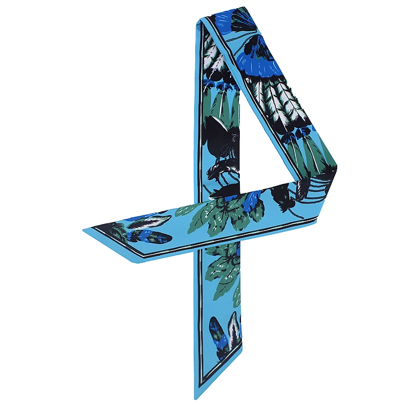 

Silk Scarf Skinny Ribbon Women Hair Neck Scarfs Print Fashion Femme Handle Bag Scarves Foulard Lady Neckerchief