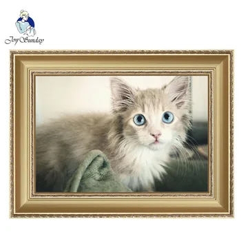 

JOY SUNDAY Needlework,DIY DMC Cross stitch,11CT,14CT Sets For Embroidery kits,Blue eyed cat threads Counted Cross-Stitching 7