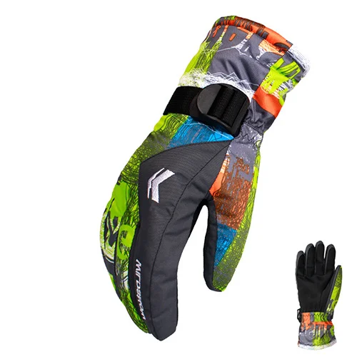 Новые мужские лыжные перчатки для сноуборда мотоциклетные зимние лыжные перчатки для мальчиков и девочек ветрозащитные водонепроницаемые зимние перчатки унисекс - Цвет: color8