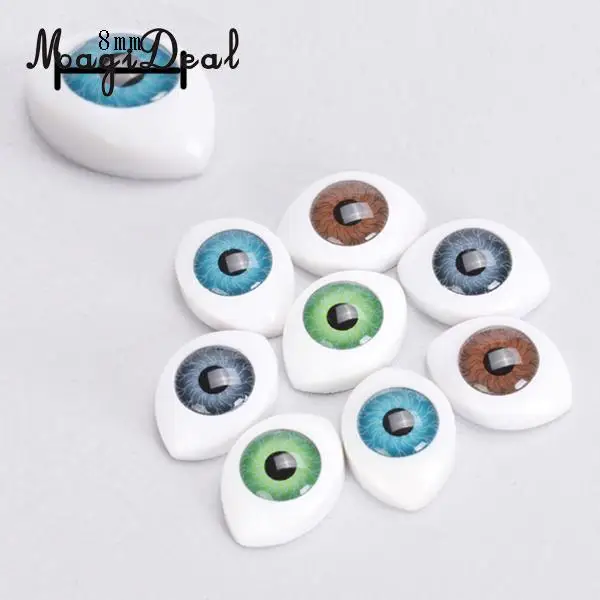 4 Color 8Pcs Oval Hollow Back Plastic Eyes for Plush Animal Doll Mask DIY Craft Accessory Children Toys 8mm