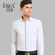 new arrival 2017 high quality classic twill business men’s shirts long sleeve turndown collar plus size 5xl dress shirt
