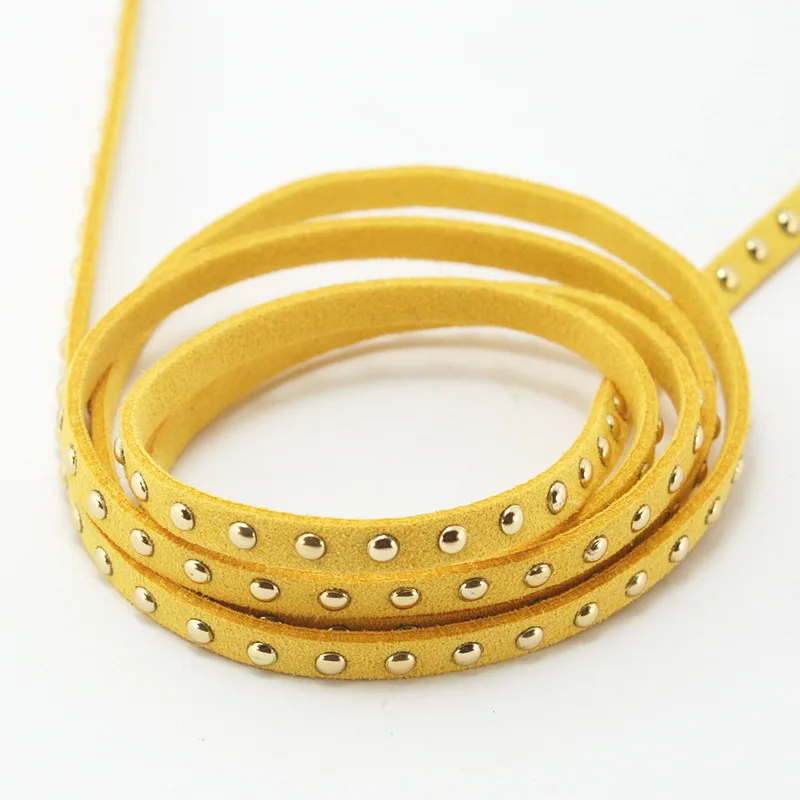 Новое поступление 5 мм шнуры из искусственной замши золотой шнур для самостоятельного изготовления ювелирных изделий Браслеты ожерелье платье аксессуары