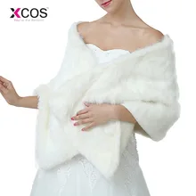 Элегантная дешевая теплая накидка для невесты цвета слоновой кости красный черный зимнее пальто из искусственного меха женская Свадебная болеро куртка свадебное пальто