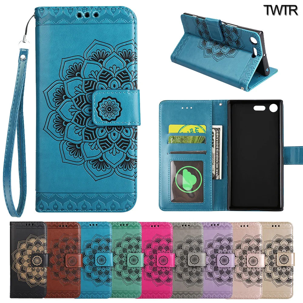 Flip Case for SONY Xperia XZ Premium SO-04J PF11 Floral Case Phone Leather Cover for SONY XZPremium Dual Wallet Mobile Phone Bag
