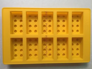 

100pcs/lot Toy Brick Shape Silicone Fandont Chocolate Mold Ice Cube Mould Cake Cake Tools FDA LFGB Ice Mold Brick Block
