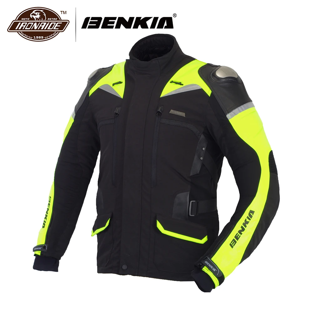 

BENKIA motocross Motorcycle Jacket Men Racing Jacket Winter Reflective Moto Jacket Protection Jaqueta Motoqueiro