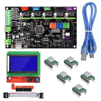 

BIQU Bigtreetech MKS Gen V1.4 Control Board kit with 12864 LCD display TMC2130 TMC2208 A4988 DRV8825 stepper motor drive