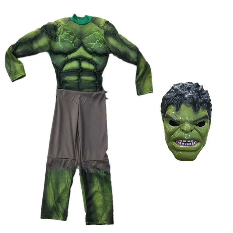 Goede De Avengers Hulk Kostuum voor jongens Cosplay Halloween Kostuum voor kinderen Carnaval Kleding Kinderen Geschenken Fantasy Spier Masker