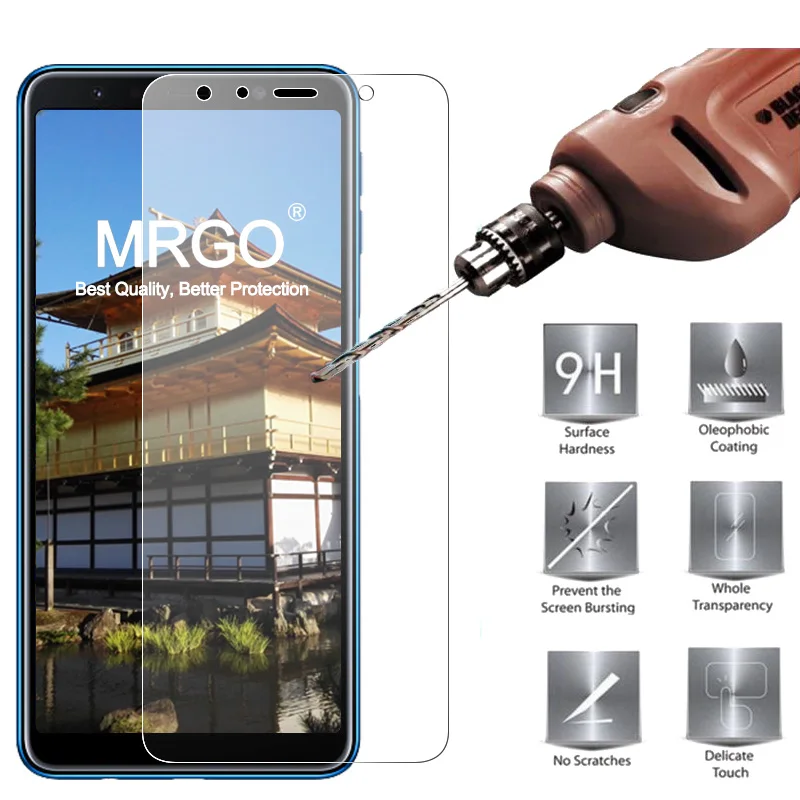 

MRGO Tempered Glass For Samsung Galaxy A7 2018 Screen Protector Protective Film On Phone Glass for Samsung A7 2018 Glass