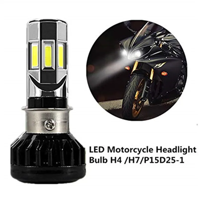 

Motorcycle LED Headlight Bulb 35W H4 H6 S2 BA20D P15D25-1 Front Light with Cooling Fan 6 LED 3500Lm 6000k Motorbike Headlamp