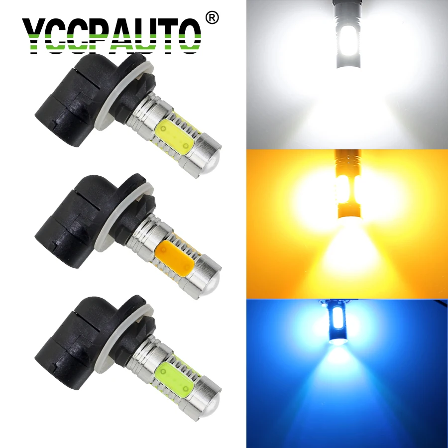 

YCCPAUTO H27 881 LED Fog Light Car DRL White Yellow Ice Blue Daytime Running Lights Replacement Bulb COB 7.5w Auto Head Lamp 1PC