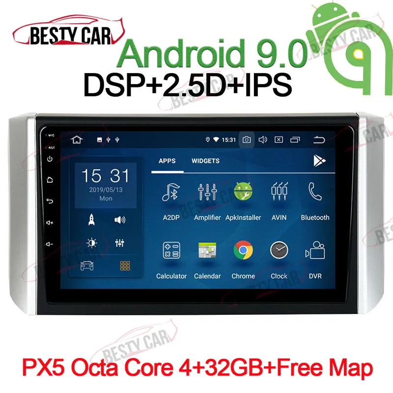 

9" Android 9.0 Car Multimedia Player GPS Stereo for Mitsubishi Xpander 2017 2018 Navigation Head Unit Radio DSP 2.5D+IPS
