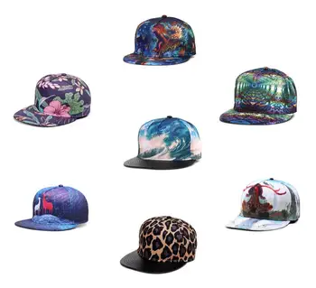 

3D Print Fashion Mens Womens Bboy Adjustable Snapback Hip-hop Hats