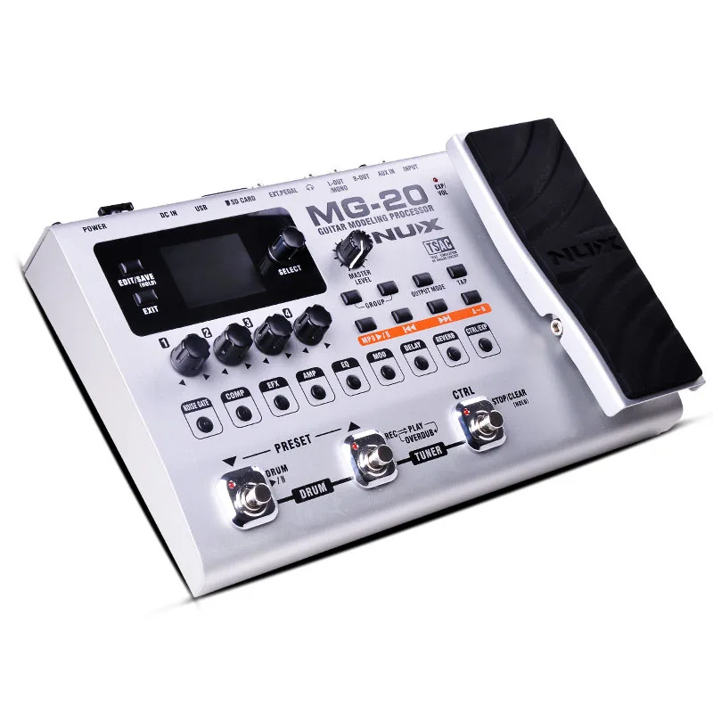 

NUX MG-20 High Quality Stringed Instrument Attachment Hot Sale Guitar Effects Drum Machine Looper Function EXP/VOL Pedal
