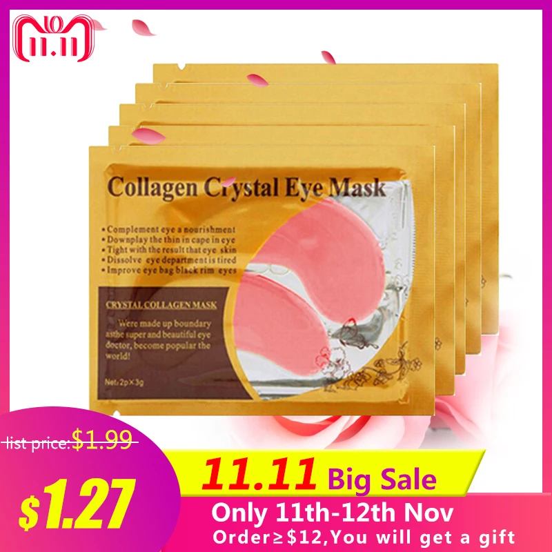 10pcs=5packs Eye Mask Crystal Collagen Eyes Mask Patches for Eye Care Mask Anti-puffiness Eyelid Patch Anti-Wrinkle Gel Eye Pads 10pcs=5packs Eye Mask Crystal Collagen Eyes Mask Patches for Eye Care Mask Anti-puffiness Eyelid Patch Anti-Wrinkle Gel Eye Pads