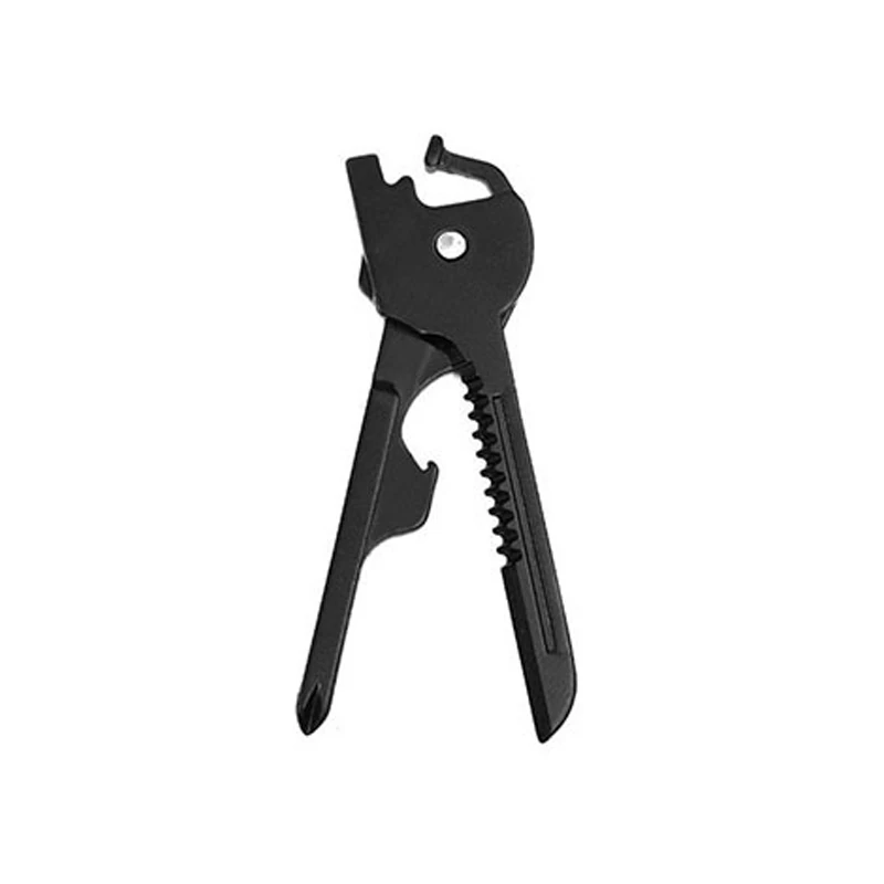 Многоцелевой Брелок Utili Key survive карманный нож форма ножа мини мульти шестерни утилита инструмент кольцо отвертка edc швейцарский - Цвет: Black