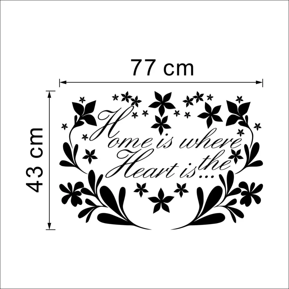 Home Is Where The Heart Is Quotes And Sayings Wall Decals Living Room Bedroom Removable Wall Stickers Murals Stickers Jaguar Muralmural Art Wall Stickers Aliexpress