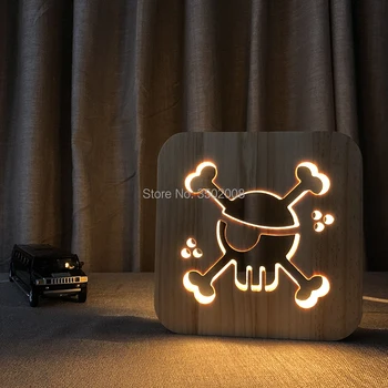 

Cartoon skull hollow design night lamp warm white light USB desk lamp as a creative holiday gift or home hotel club decoration