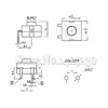 Lampe de poche à LED 1212-112DB 12x12mm, 10 pièces, pied pliant, 2 broches, bouton rouge, allumage et extinction ► Photo 2/2