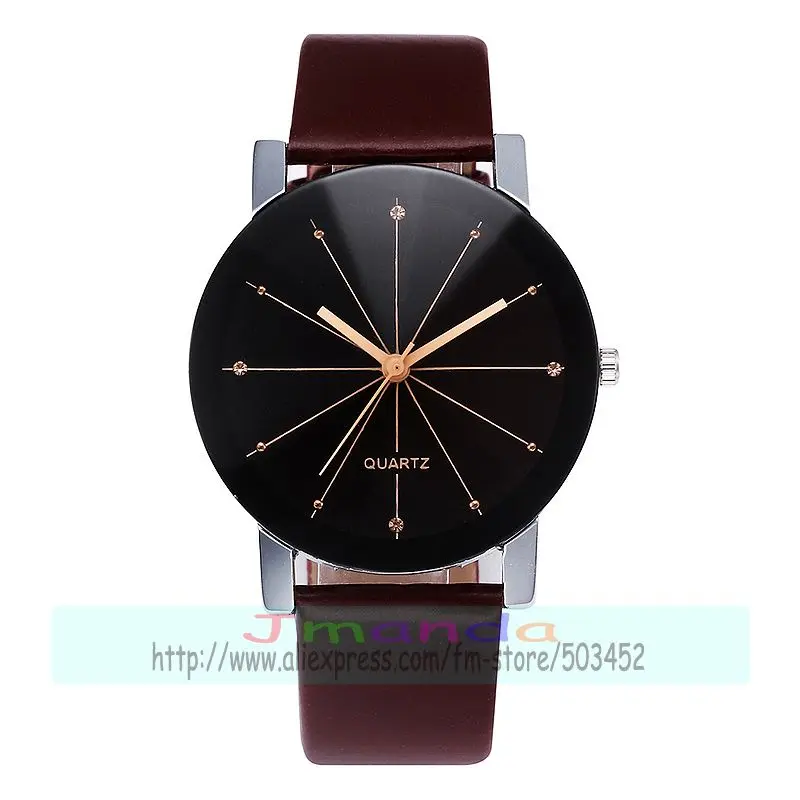 Часы с кожаным циферблатом HR Meridian 100 шт./лот без логотипа черные ремешком