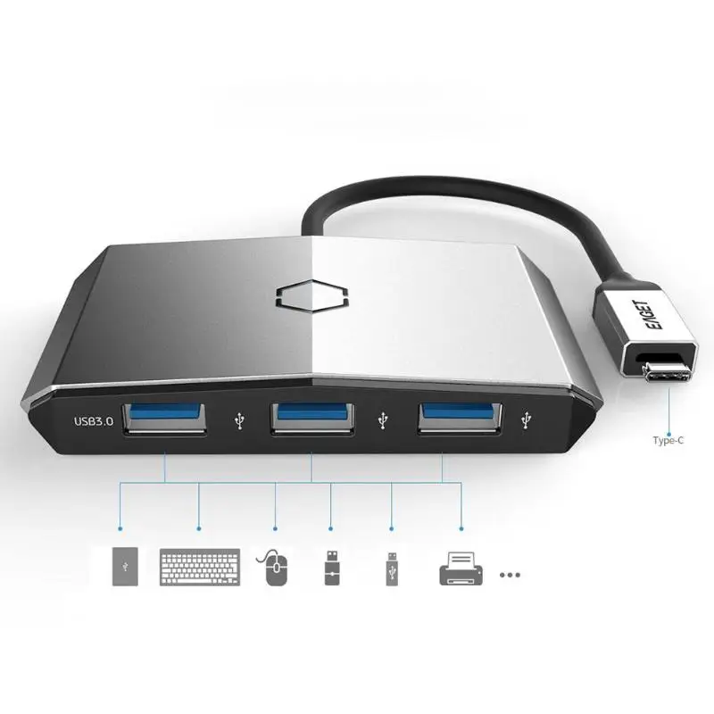 

Eaget CH35 USB Type C HUB 3 Ports USB 3.0 Adapter Card Reader Dock Splitter