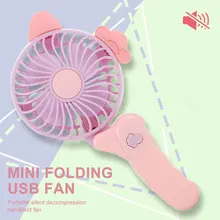 Зеленый порошок ABS Портативный usb-мини вентилятор открытый ручной вентилятор нежный Настольный складной вентилятор подарок