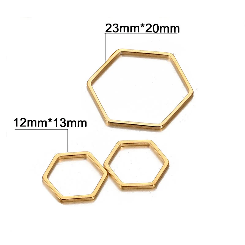 10 шт./лот Позолоченные геометрические полые квадратные шестигранные подвески из нержавеющей стали DIY ожерелье ювелирные изделия