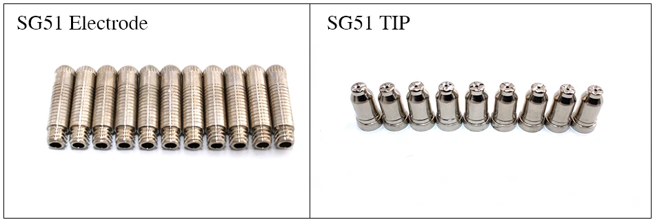 20 шт. SG51 расходные материалы наконечники и электроды для 60a инвертор DC воздуха Plasma Cutter интимные аксессуары SG51 Резка Факел/пистолет