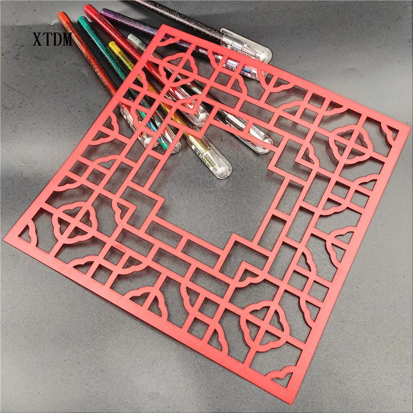 Зерно Пластиковые формы Щит DIY торт скрапбук трафареты полые украшения Печать Кружева линейка День святого Валентина