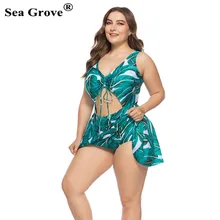 Плюс размер цельный купальник Холтер Купальники большого размера Цветочное платье женский купальный костюм для женщин Монокини